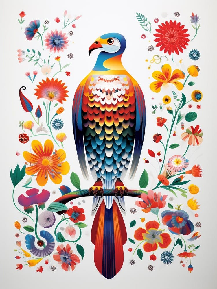 Scandinavian Bird Illustration Falcon 6