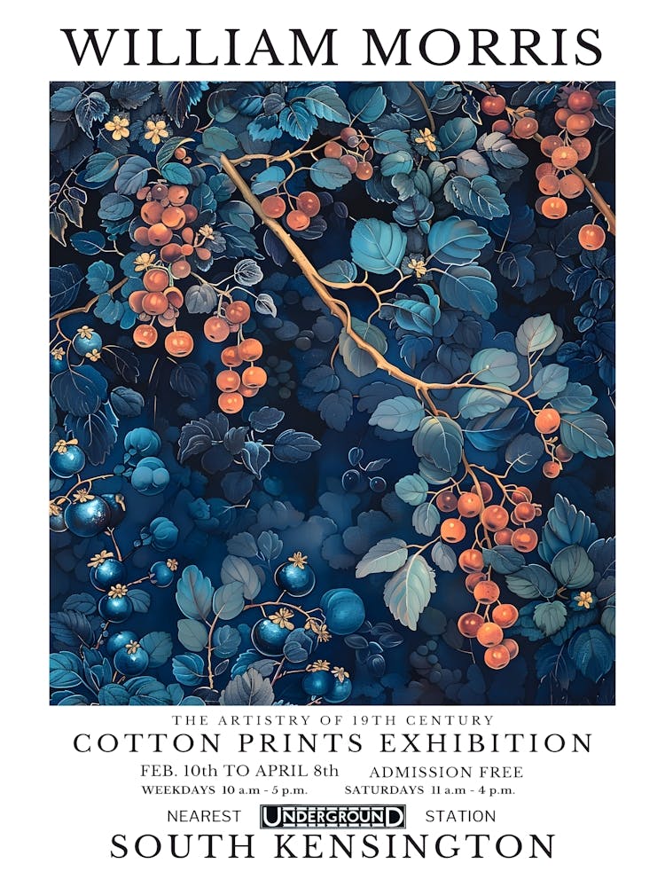 william morris floral Exhibition print