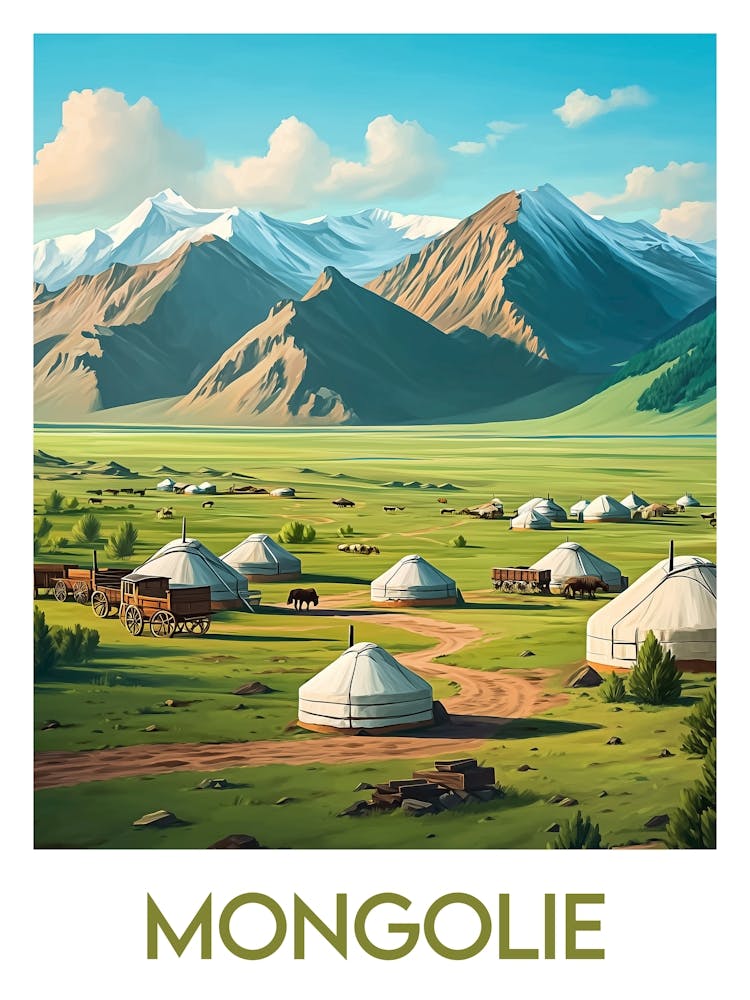 Affiche de voyage Mongolie 1