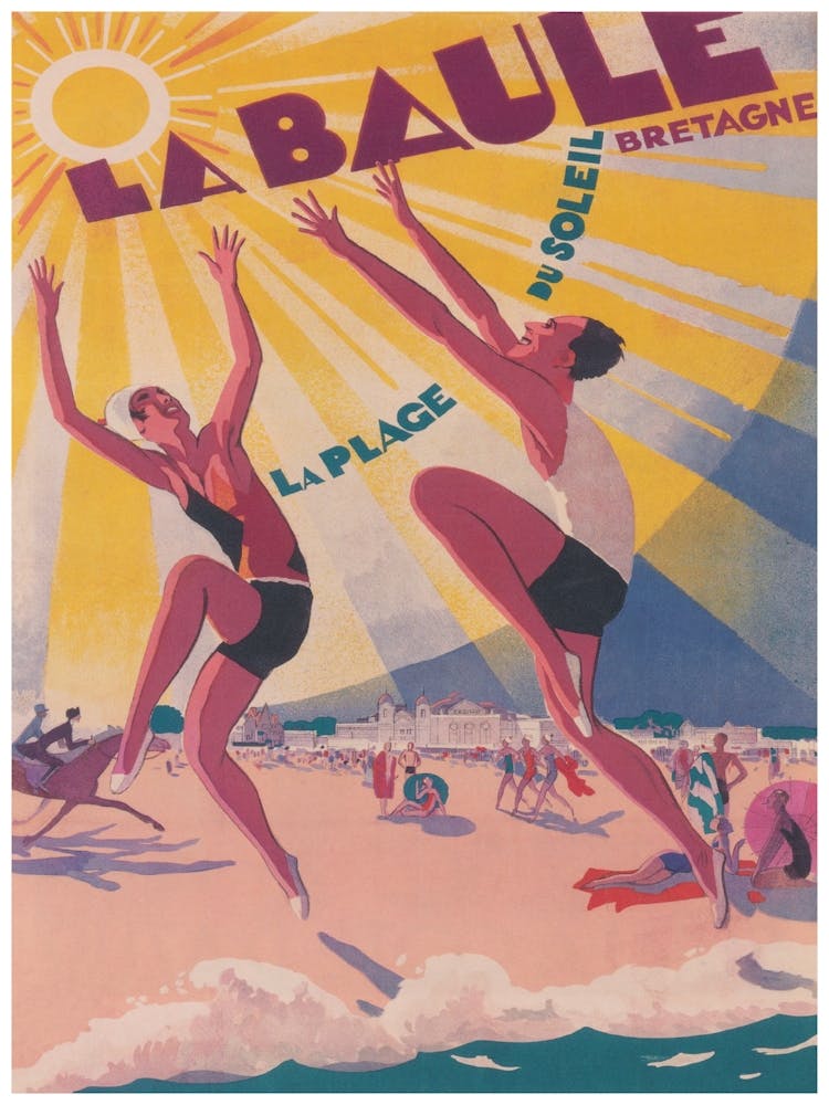 La Baule France, Vintage Travel Poster