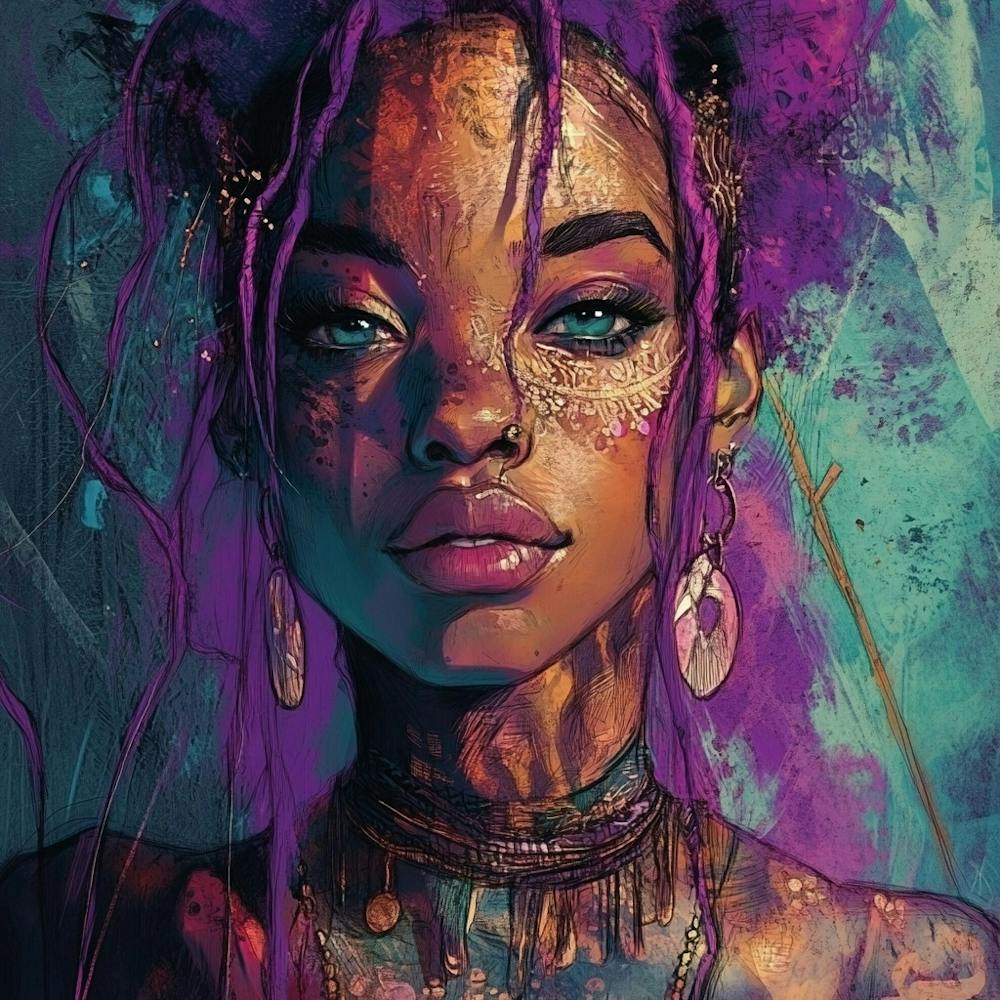 Girl With Purple Hair
