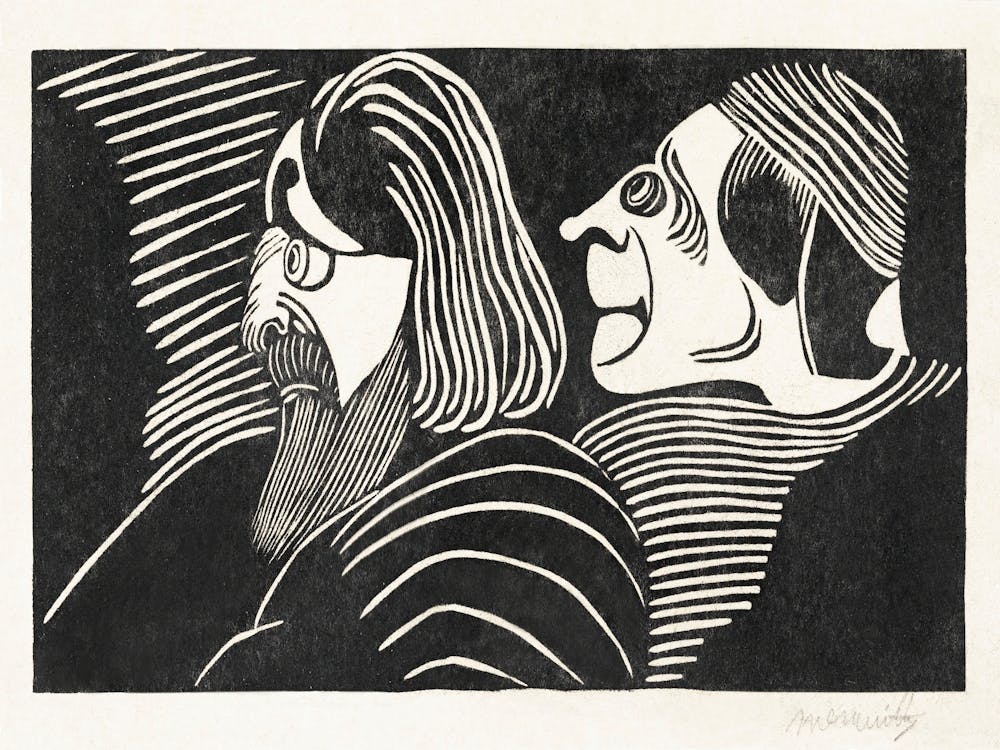 Two Male Heads (1918), Samuel Jessurun