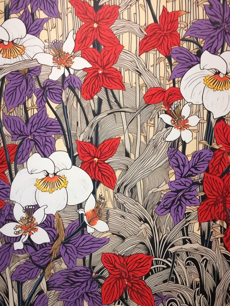 Dogtooth Violet Pattern Illustration 2