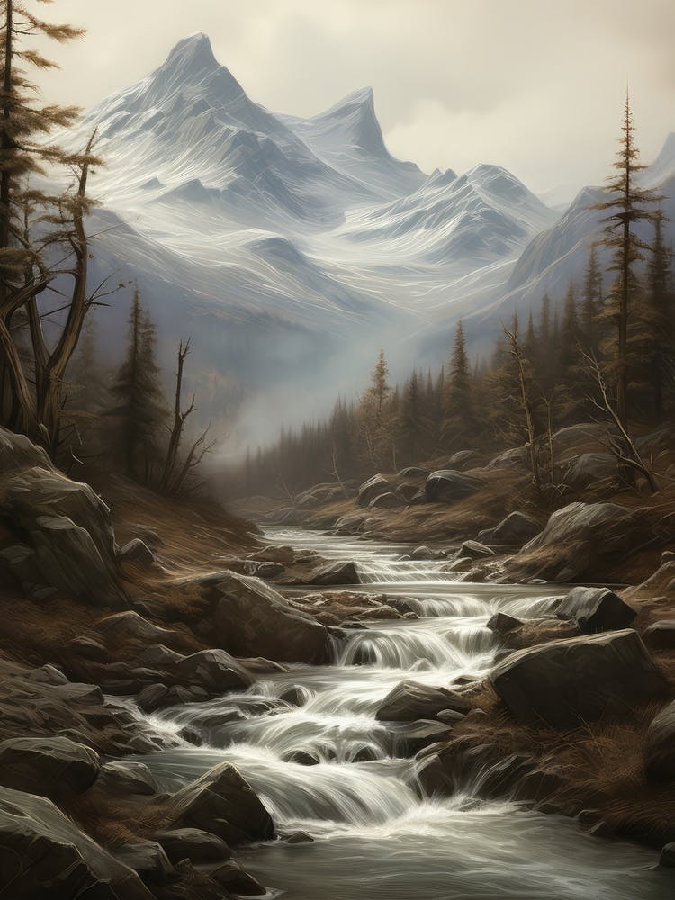 Mountain Creek Watercolor Painting