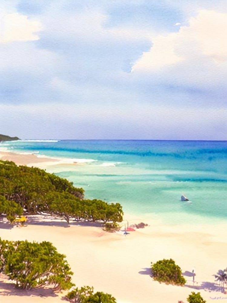 Wategos Beach, Australia Aquarell