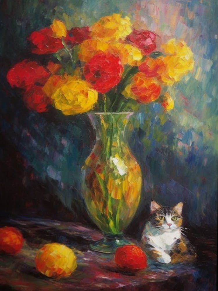 Ranunculus With A Cat 3