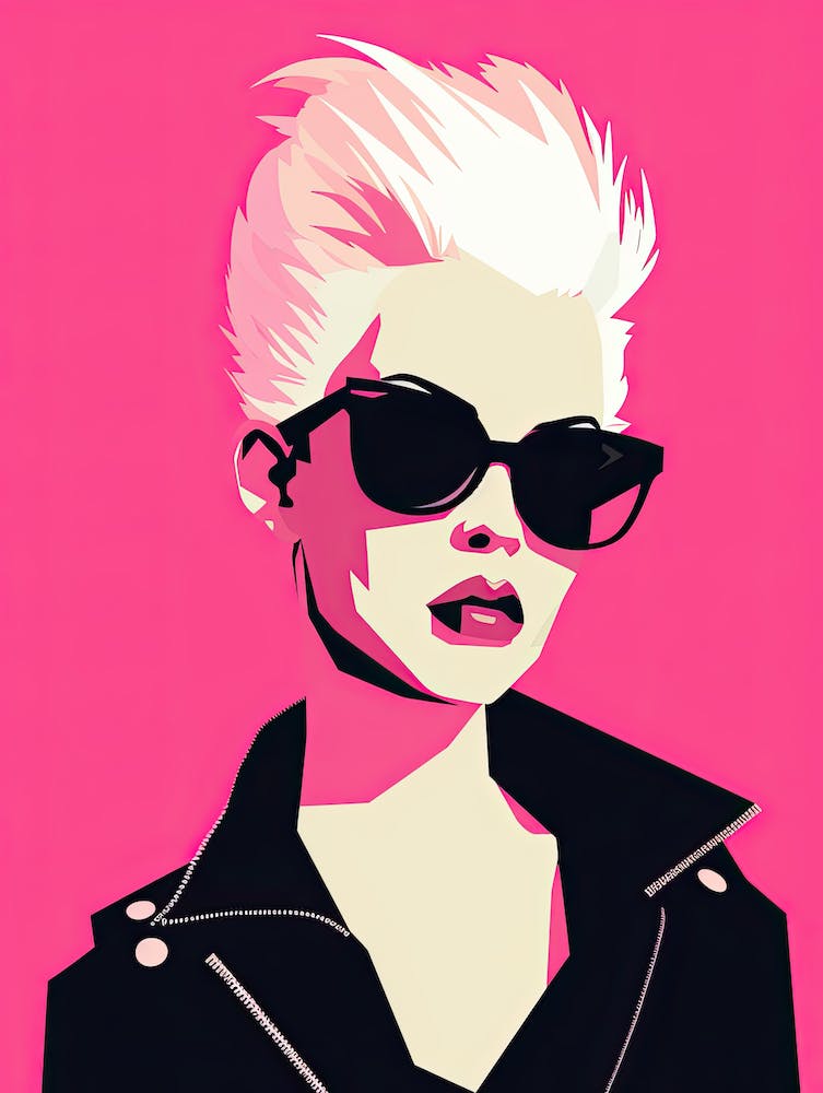 Minimalist Pink Punk Goddess