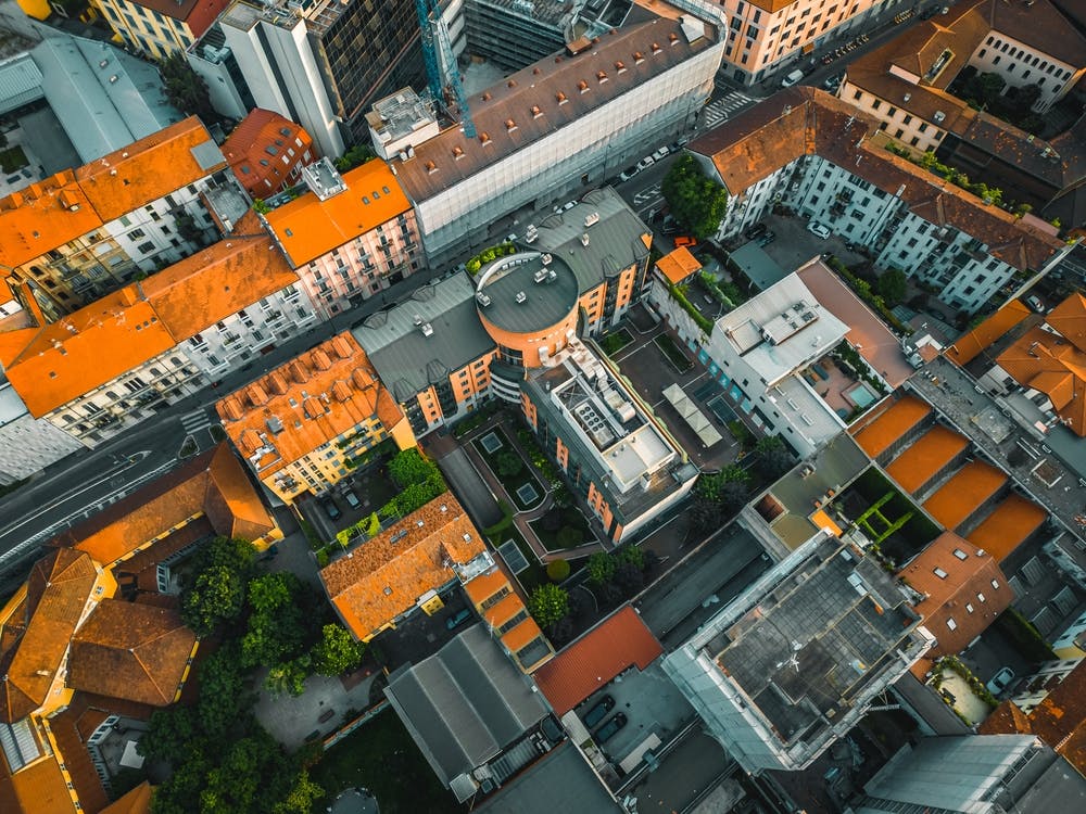 Milan city roof top view