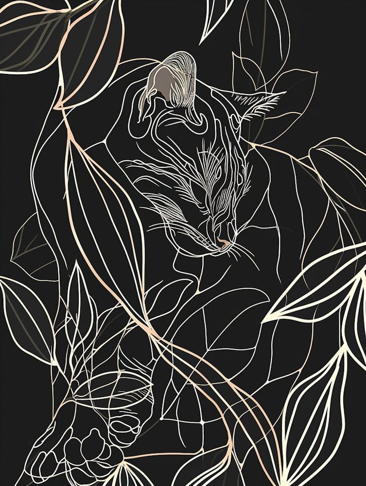Chat Toyger Illustration Minimaliste 4
