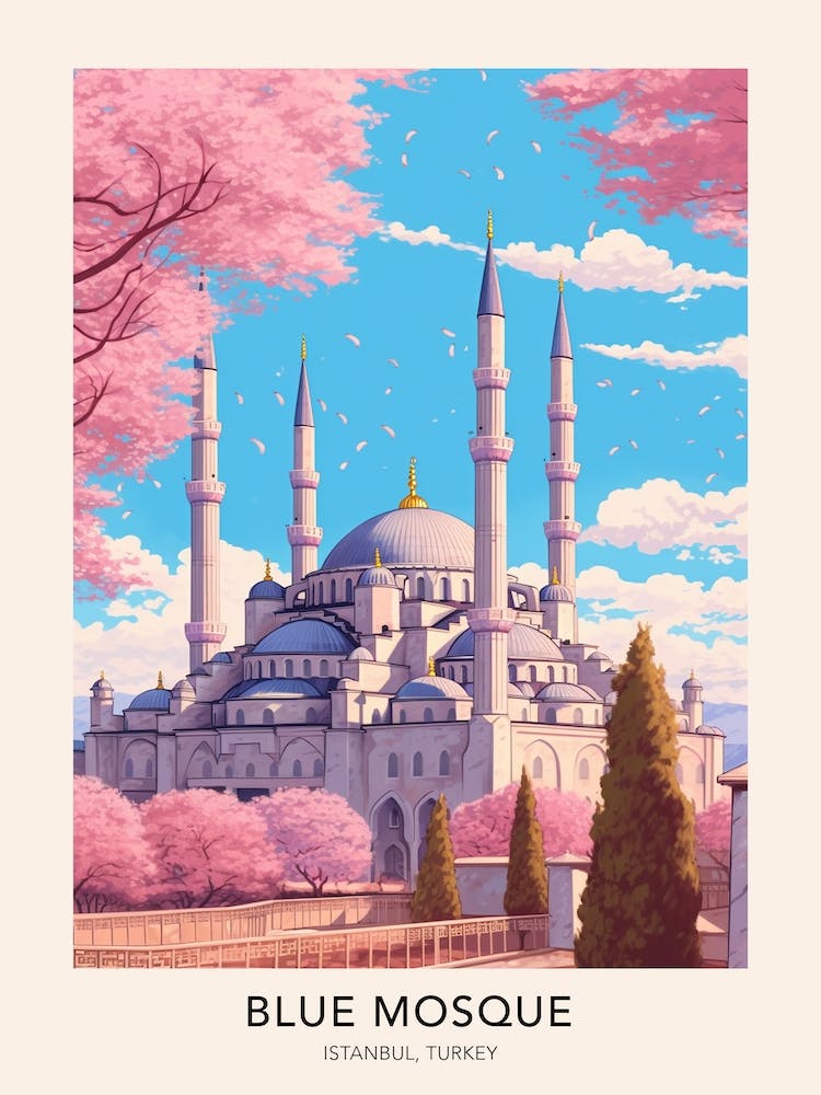 Blue Mosque Istanbul Turkey Travel Poster