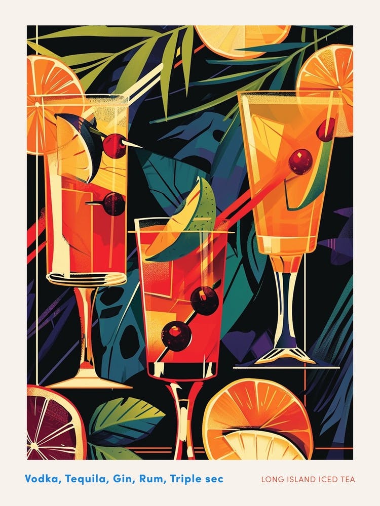 Art Deco Long Island Iced Tea 1 Poster