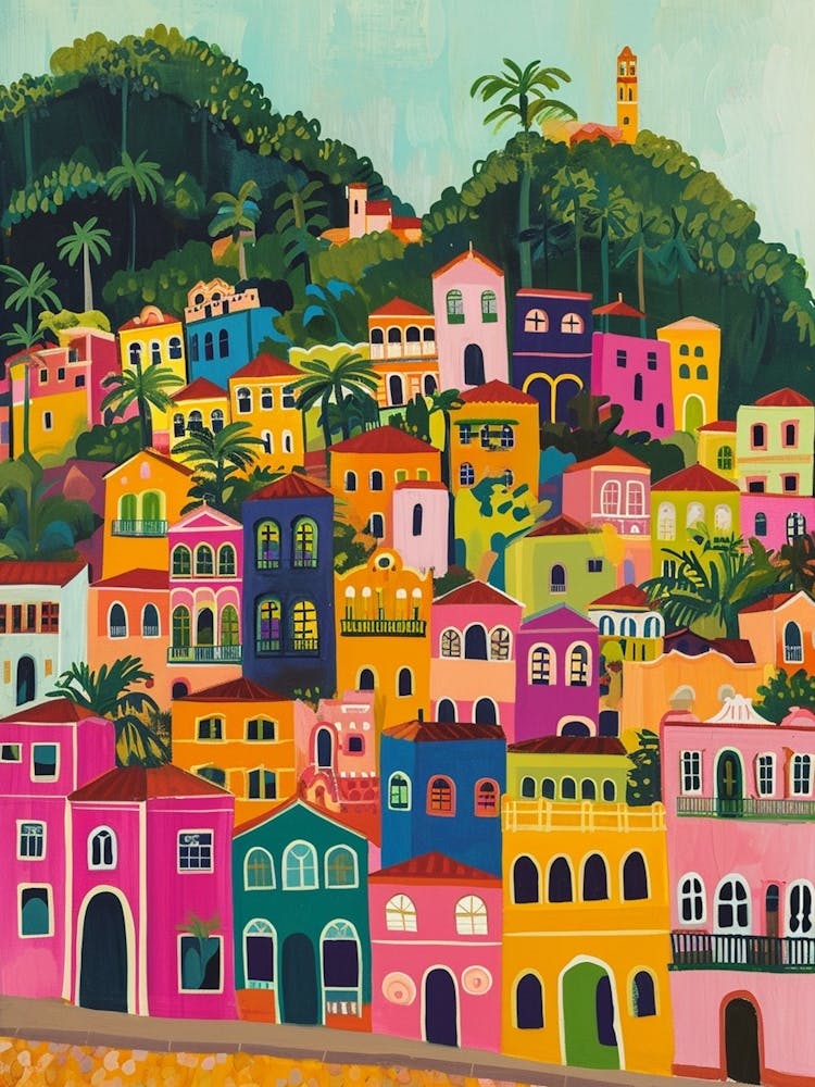 Kitsch Colourful Rio De Janeiro Cityscape 2