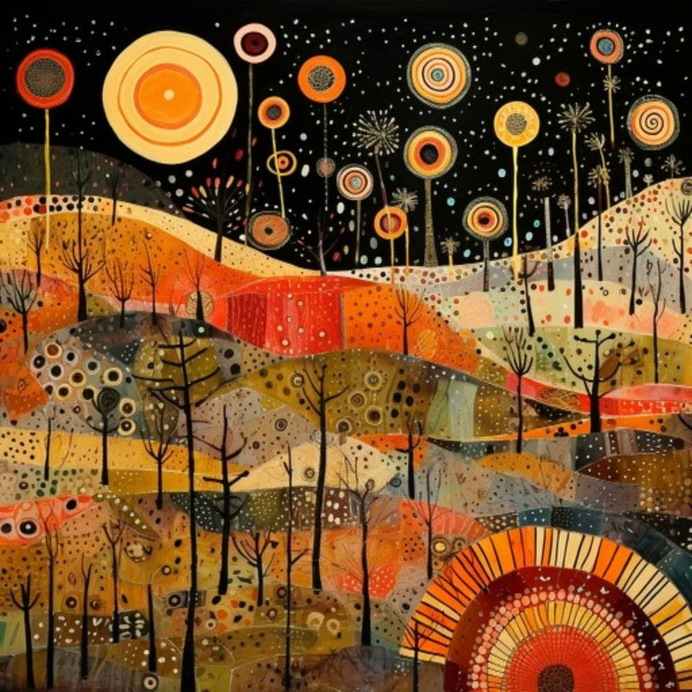 Un paysage dans le style d'un collage vintage