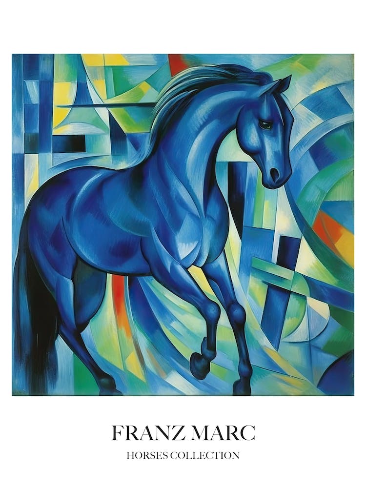 Franz Marc Inspired Horses Blue Horse Collection Painting 2