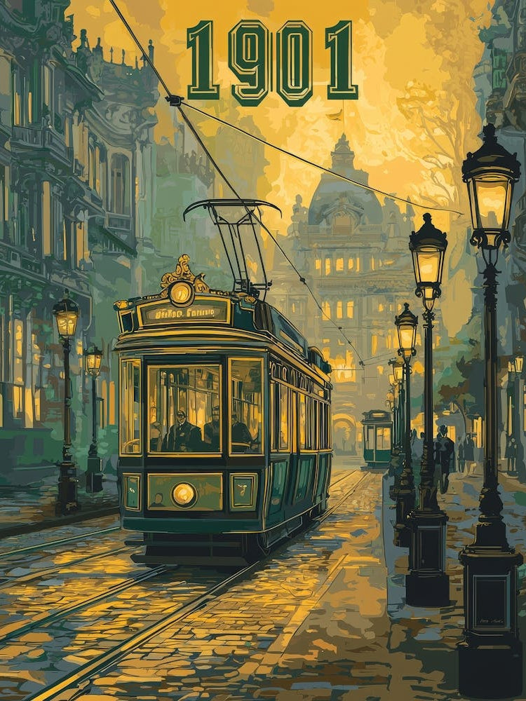 Aihrgdesign A Vintage Travel Poster Of An Electric Tram Glidi 25bf6cc8 D0c6 4d3f 9e12 7cfffa85fc8d 2