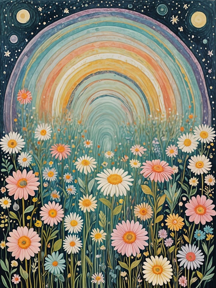 Midnight Rainbow Flowers