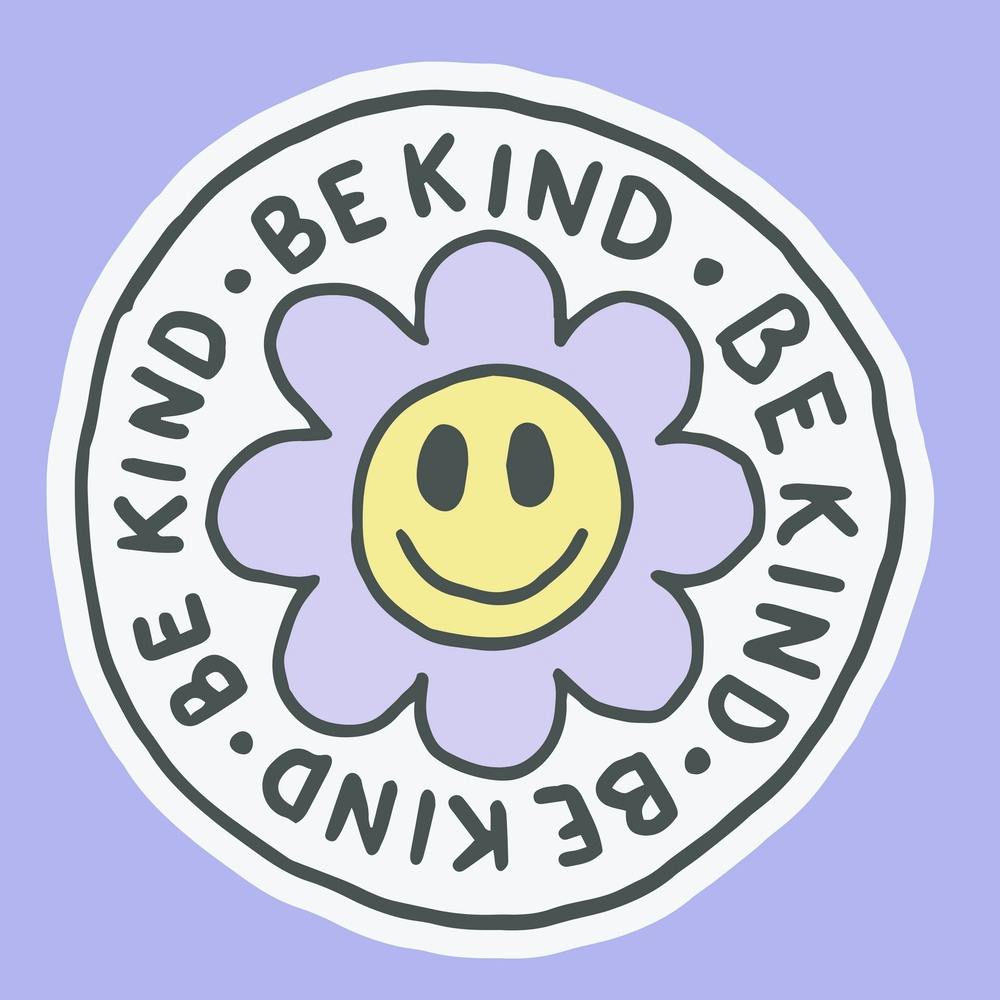 Motivational Quote Be Kind Purple