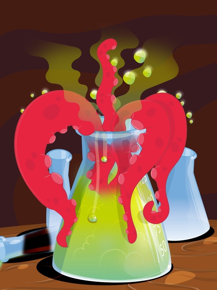 Funny Science experiment monster
