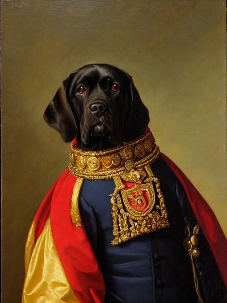 Mastiff 2 Renaissance Portrait Oil Painting