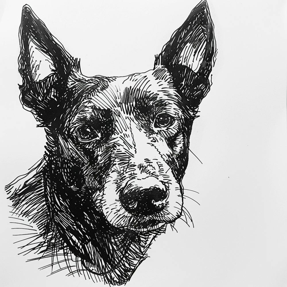 Canaan Dog Line Sketch 1