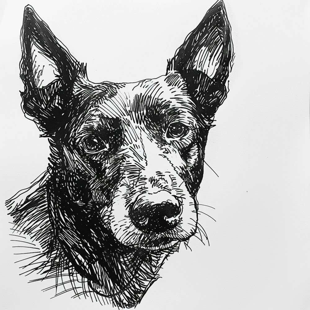 Canaan Dog Line Sketch 1