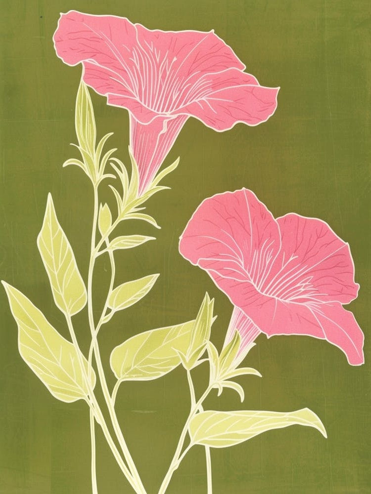 Pink & Green Petunia 1