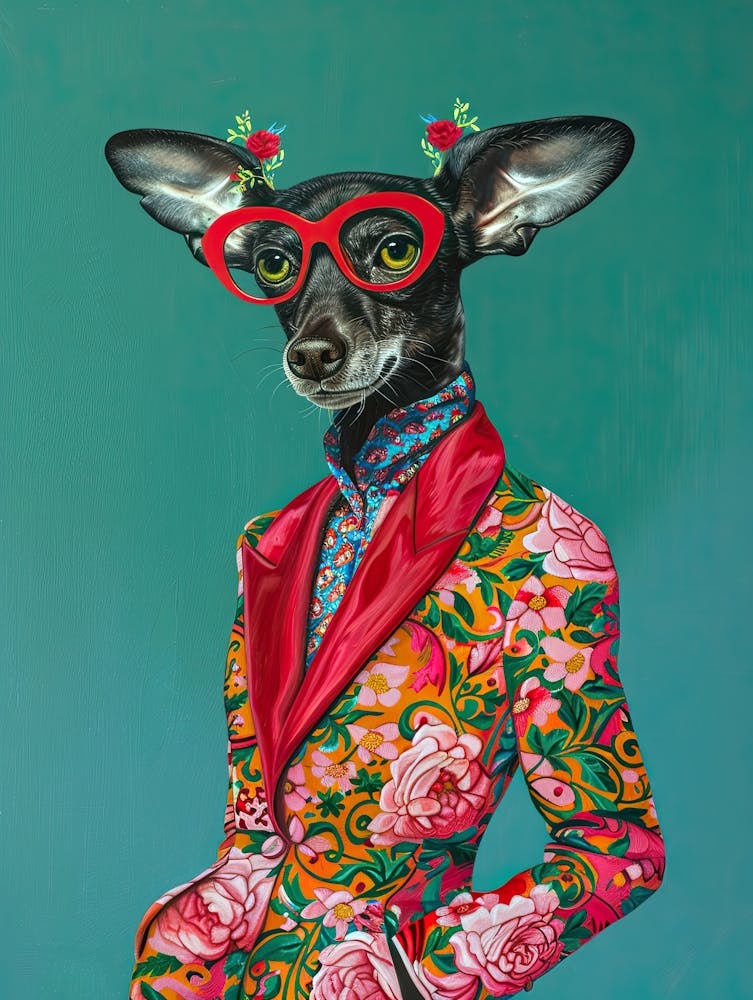 Schicker Chihuahua in Blumenmuster