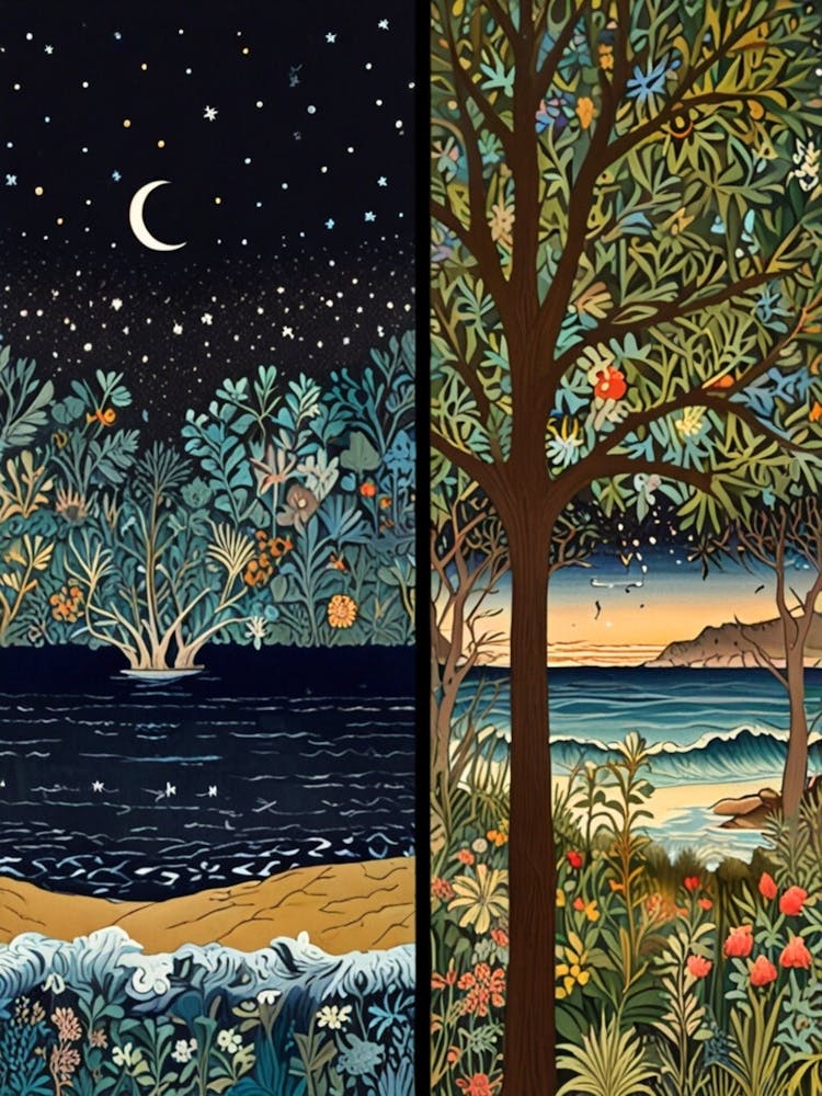 William Morris Night At The Beach 1