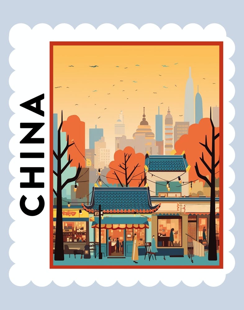 China Travel Stamp Poster