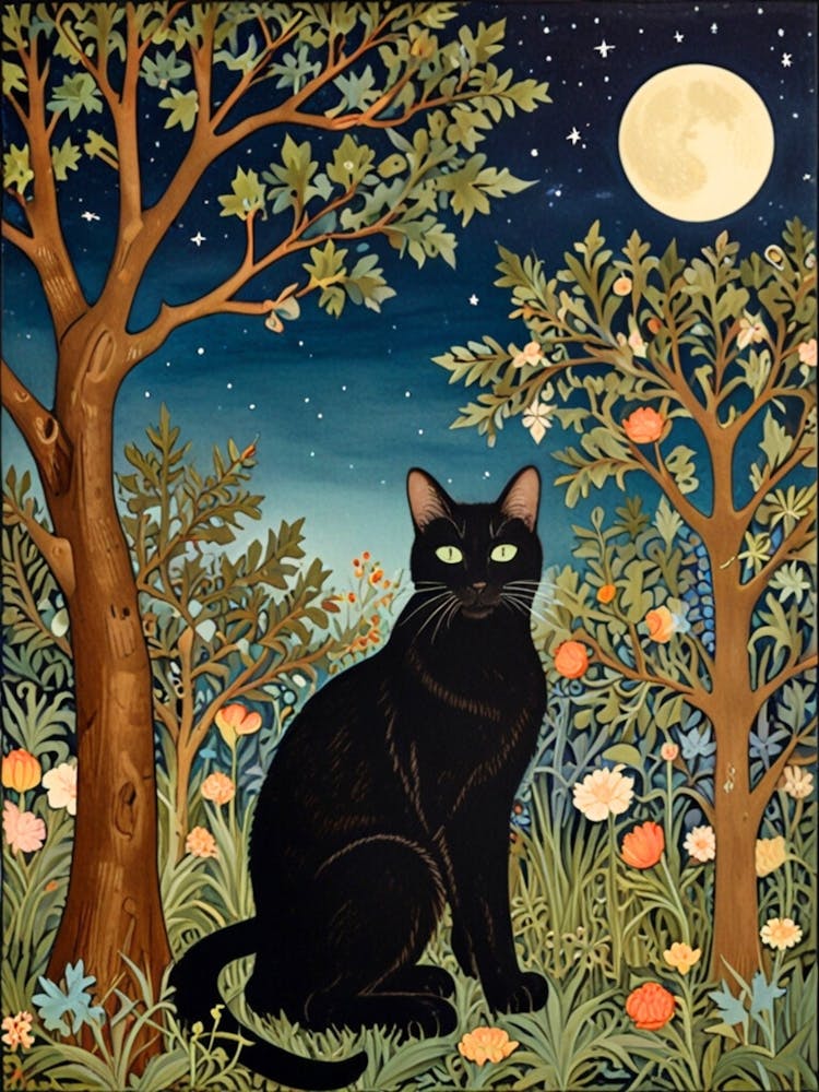 William Morris Black Cat In The Moonlight 15