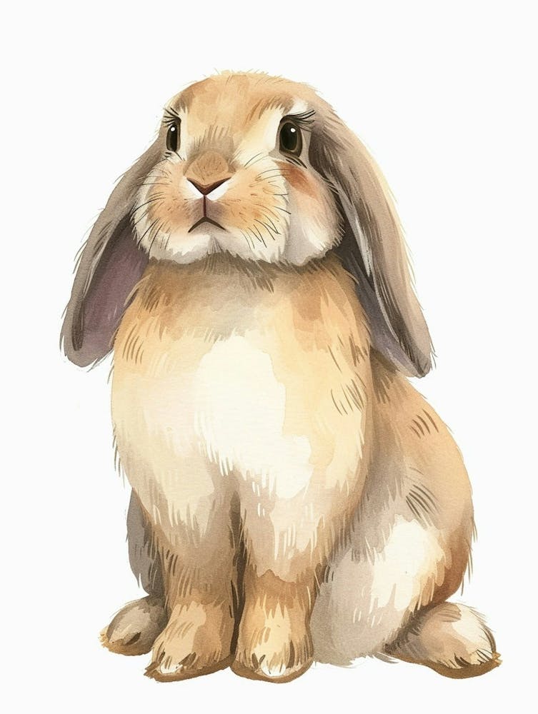 American Fuzzy Lop Rabbit Kids Illustration 2