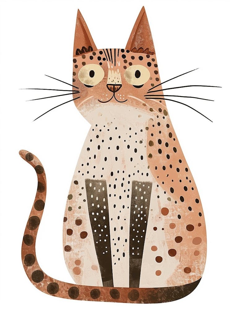 Ocicat Cat Clipart Illustration 1