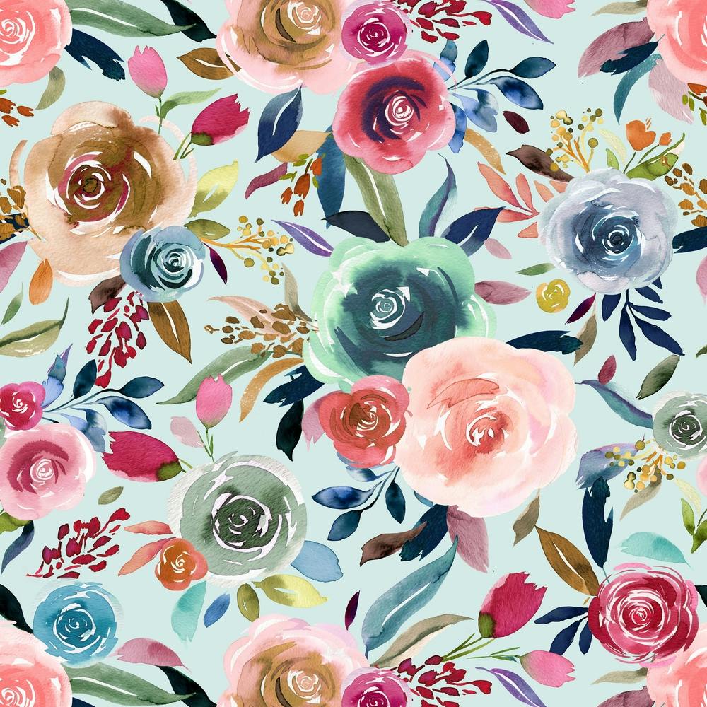 Sweet Watercolour Romance Turquoise Square