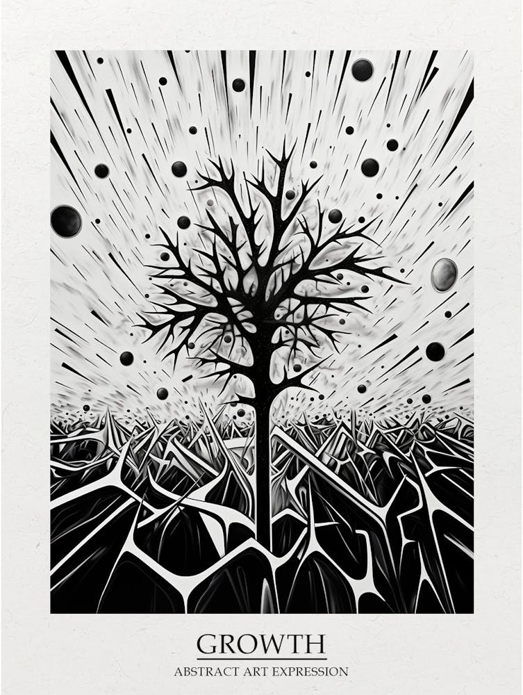 Growth Abstract Black And White 2 Poster