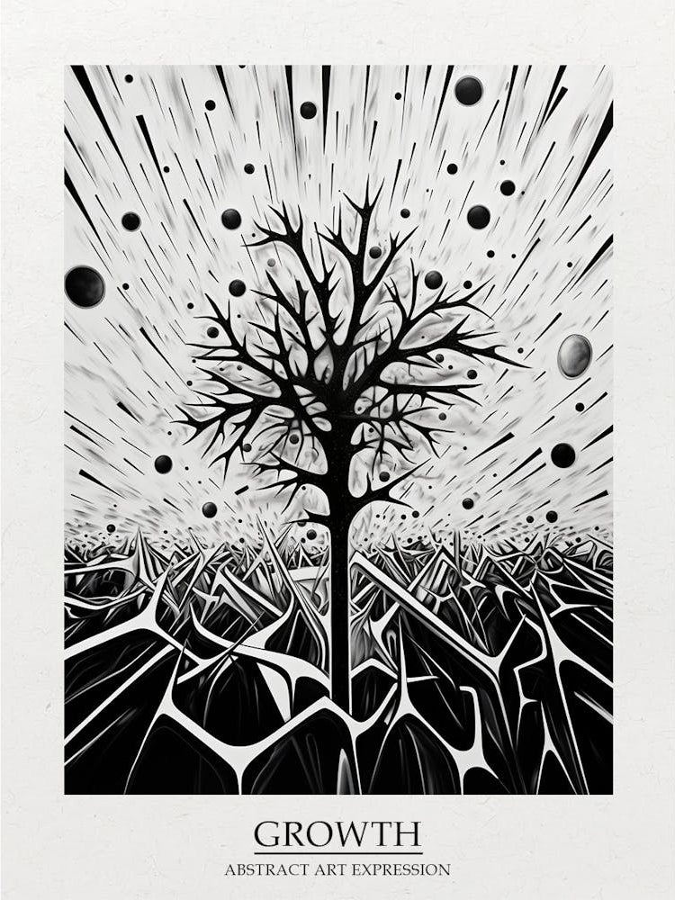 Growth Abstract Black And White 2 Poster
