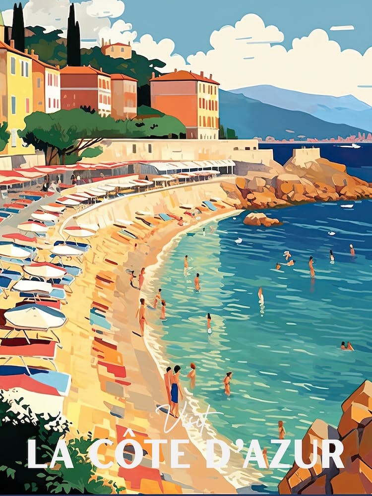 Cote D Azur France Travel Poster 2