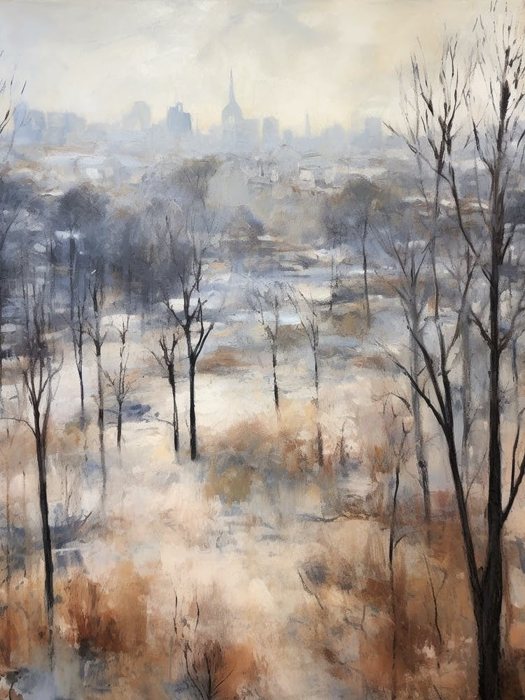 Winter City Park Painting Hampstead Heath London 2