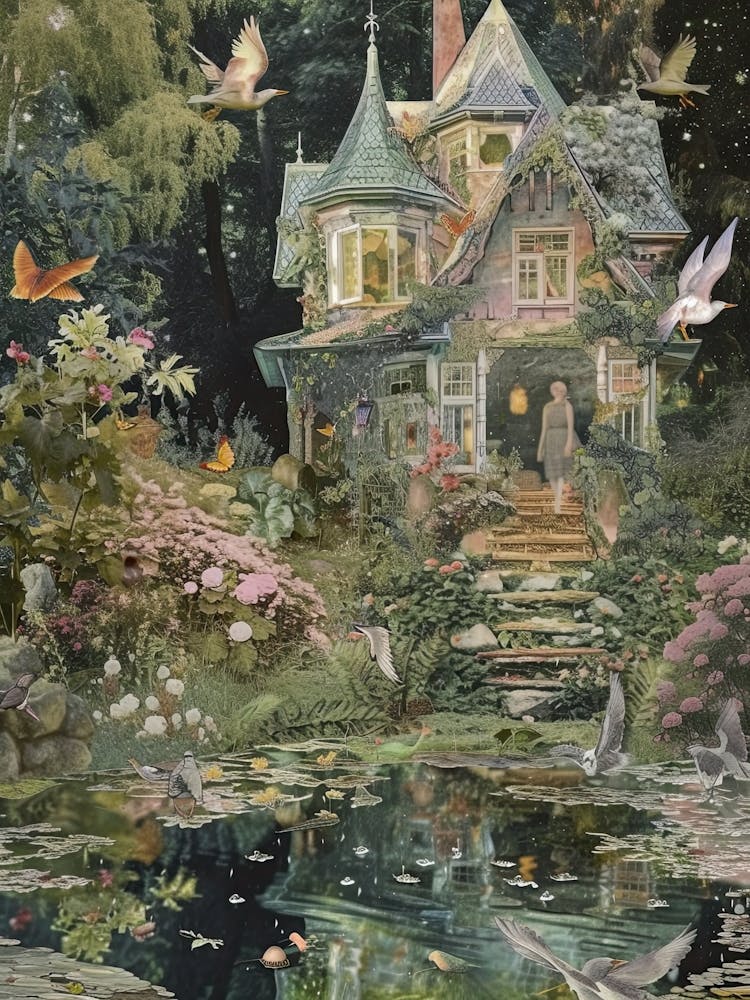 Monet Pond Fairies Scrapbook Collage 3