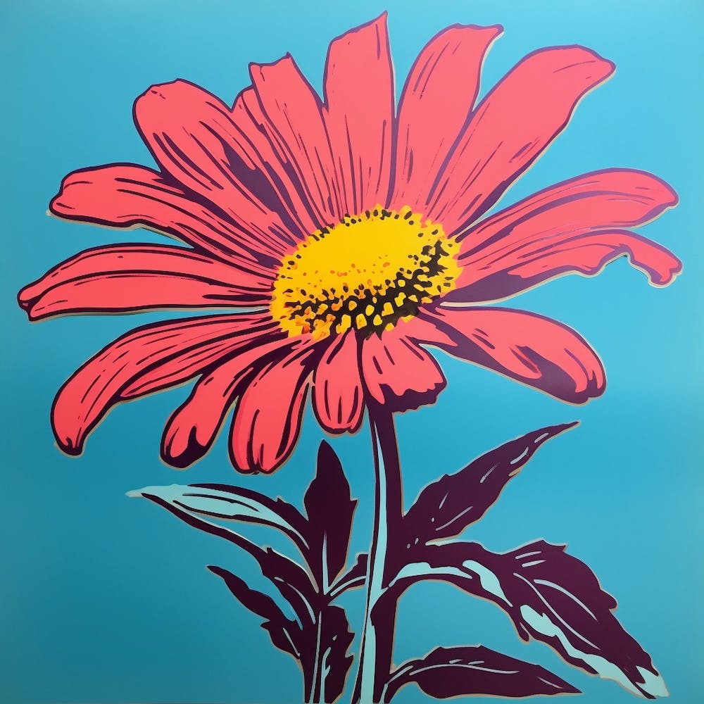 Daisy 2 Pop Art Illustration Square