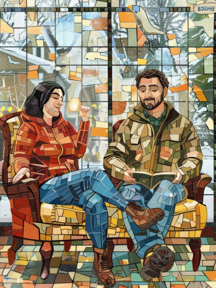 Two People Sitting On Chairs