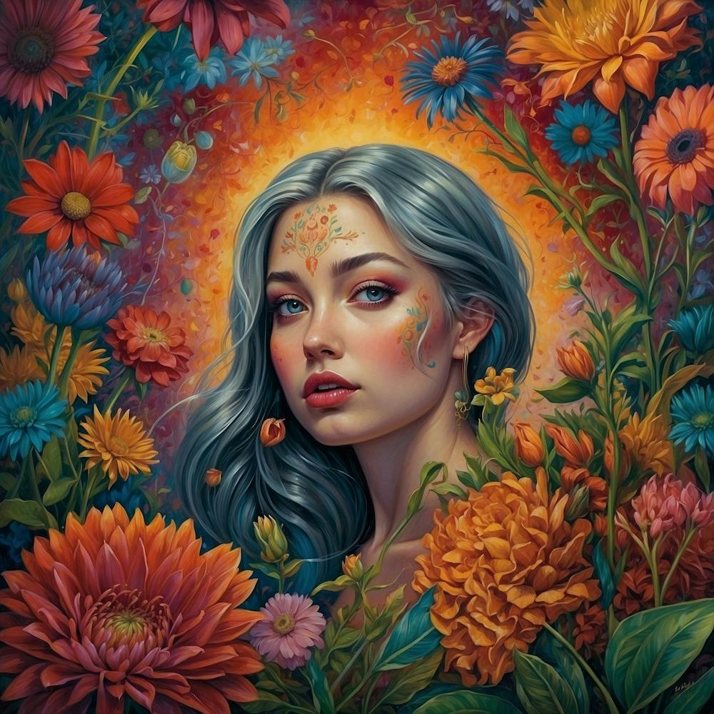 Mädchen mit Blumen