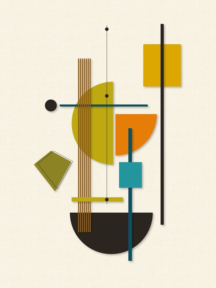 Mid Century Modern Shapes Print 2
