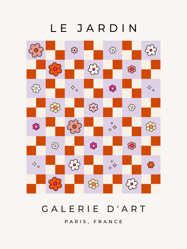 Le Jardin | 08 - Floral Check Lavender Checkered Daisies