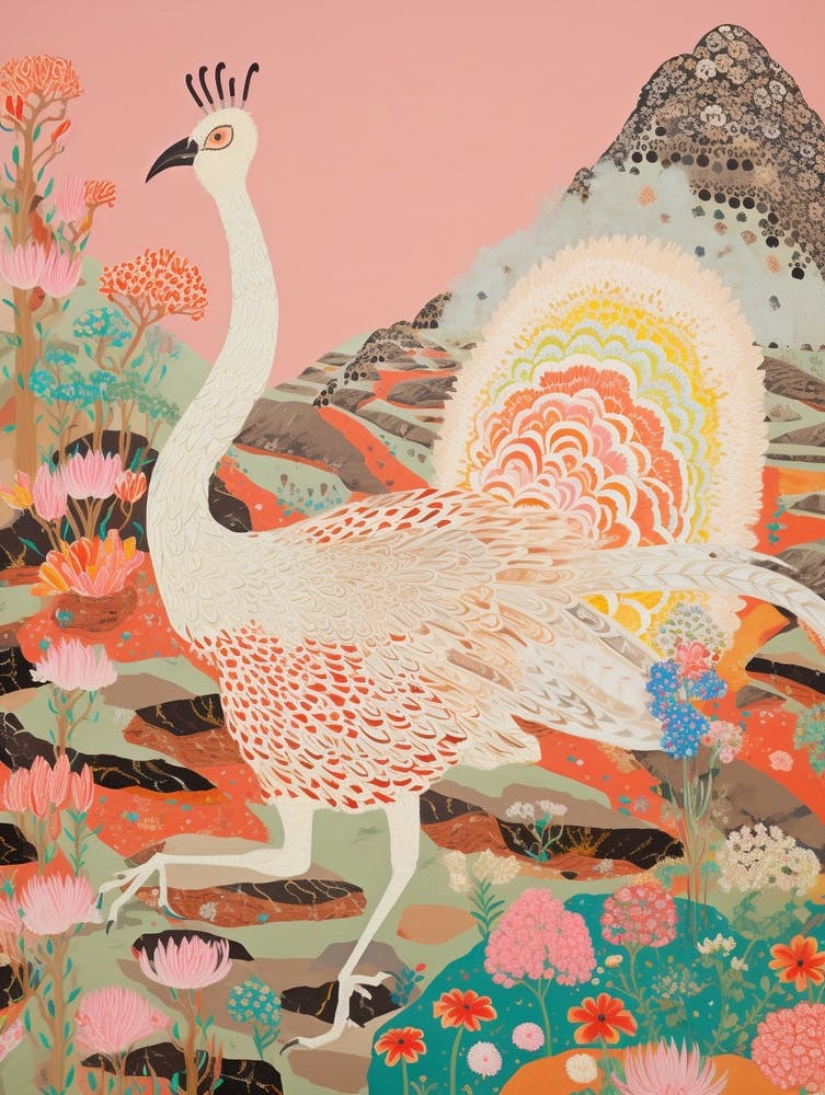 Maximalist Bird Painting Emu 1