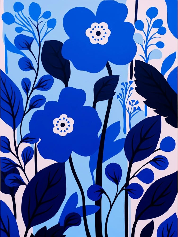 Blue Flower Illustration Forget Me Not 1