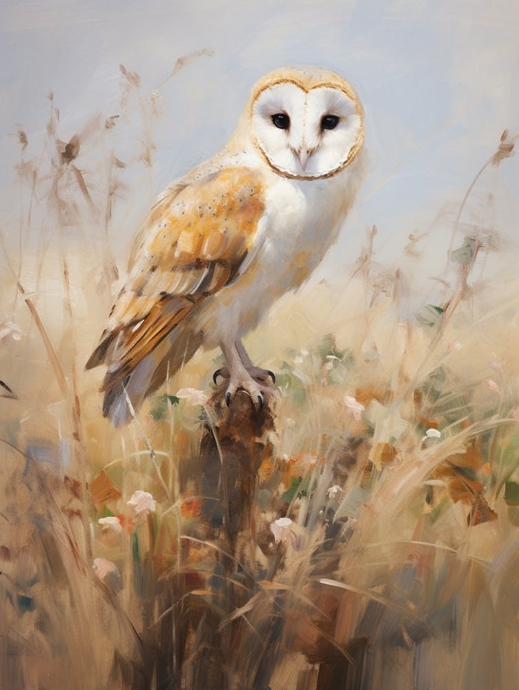 Bird Painting Barn Owl 4