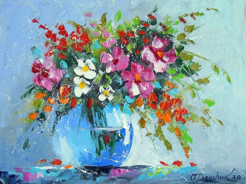 bouquet of summer flowers in a vase