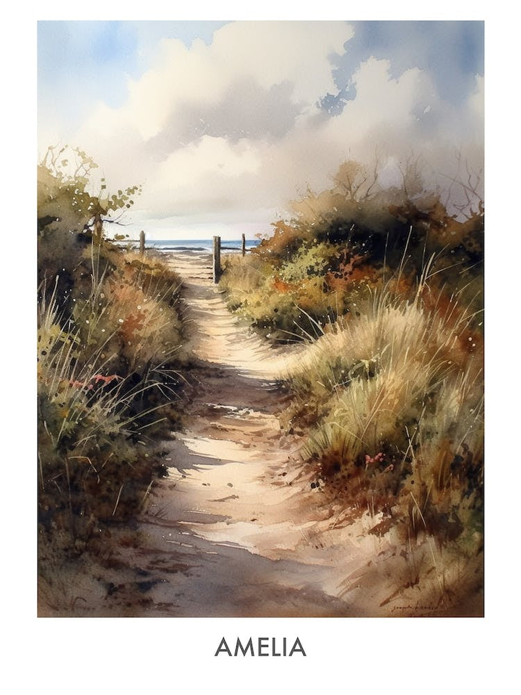 Amelia Watercolor 4 Travel Poster