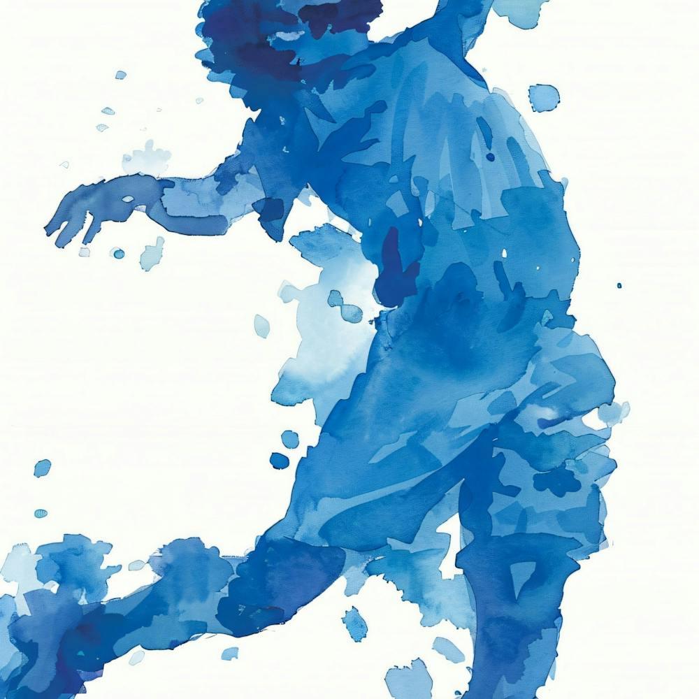 Watercolor Of A Soccer Player