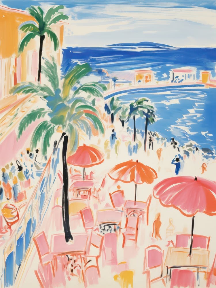 Gallipoli, Puglia   Italy Beach Club Lido Watercolour 3